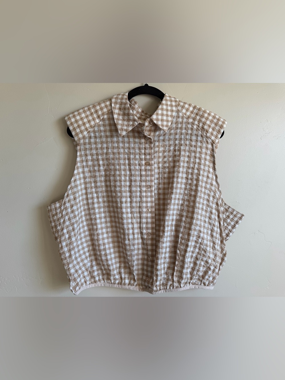 Women’s NWT Maeve (Anthropologie) Shoulder Pad Button Down Tank Size 1X